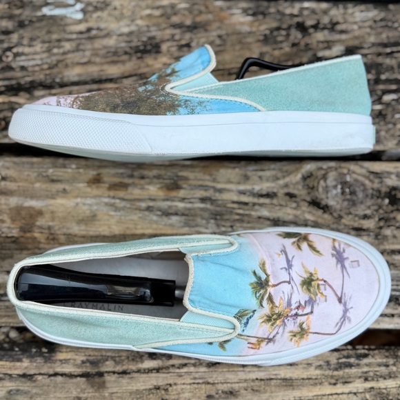 Sperry Other - Sperry Gray Malin Beach Theme Slip-On Men's Sz 8 Canvas & Suede Sneaker  T8